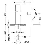 Tres Project bateria bidetowa z korkiem 21112002D