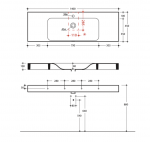 Kerasan 353581 CENTO umywalka 140X45 SOSP/z/o NOCCIOLA