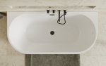 Besco Vica New B&W wanna wolnostojąca czarno/biała 160 + klik-klak biały z przelewem slim WAS16VNBBI