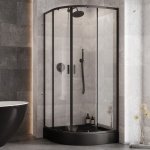 Besco Zarya Black kabina półokrągła 90 ZPB90190C