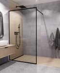 JELLOW TEINE ŚCIANKA WALK-IN 110/200, CZARNA, SZKŁO CZYSTE Z RAMKĄ // KNG.KN-02-W-33-110