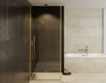 Besco ICON GOLD Kabina walk-in ze wspornikiem sufitowym 120cm Złoty ICG120200C