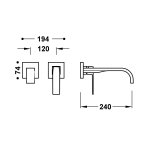 Tres SLIM ELEMENT NAŚCIENNY DO PODTYNKOWEGO KORPUSU BATERII UMYWALKOWEJ-20230024OM