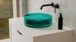 Besco Enya Blue Wave umywalka nablatowa + maskownica czarny matt UME36BWB