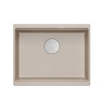 Quadron LOGAN 100 GraniteQ zlewozmywak pearl beige 56x45x21,5 cm 1-komorowy podwieszany z syfonem manualnym stal szlachetna HQJ6045U2BSU