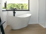 Besco Viya 170x72cm wanna wolnostojąca konglomeratowa + syfon klik-klak chrom czyszczony od góry WMD170VKC