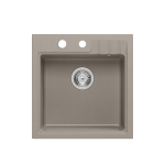 Quadron PETER 110 GraniteQ zlewozmywak granitowy soft taupe 1-komorowy z/o (50x52x20) z syfonem i zaślepką HCQP5052ST