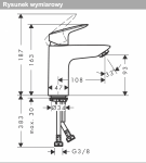 Hansgrohe Logis Jednouchwytowa bateria umywalkowa 100 CoolStart bez kompletu odpływowego czarny mat 71103670
