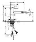 Hansgrohe Tecturis S Jednouchwytowa bateria bidetowa z kompletem odpływowym Brąz Szczotkowany 73201140