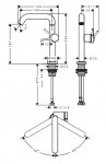 Hansgrohe Tecturis S Jednouchwytowa bateria umywalkowa 210 Finie, CoolStart z obrotową wylewką, z kompletem odpływowym Push-Open 73360140
