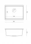 Quadron LOGAN 100 GraniteQ zlewozmywak snow white 56x45x21,5 cm 1-komorowy podwieszany z syfonem manualnym stal szlachetna HQJ6045U1BSU