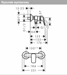 Hansgrohe Logis Jednouchwytowa bateria prysznicowa z 2 zakresami przepływu, natynkowa czarny mat 71601670