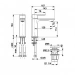 KFA Armatura Dust bateria umywalkowa miedziana szczotkowana 16.3 cm z korkiem klik-klak 93832046