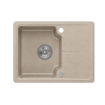 Quadron BABY JOHNNY 116 GraniteQ zlewozmywak granitowy river sand (beżowy) 1-komorowy z/o (58x44x18), z syfonem i zaślepką stal szlachetna HCQBJ5844BEZK
