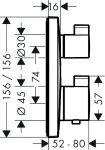 Hansgrohe Ecostat Square Bateria wannowo-prysznicowa podtynkowa z termostatem chrom 15714000 24H