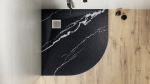 Besco Vexo Marble Black brodzik półokrągły 90 VMB9090P