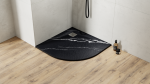 Besco Vexo Marble Black brodzik półokrągły 90 VMB9090P
