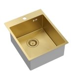 Quadron RUSSEL 90 SteelQ zlewozmywak PVD R10 złoty z syfonem kol. złoty 1-komorowy b/o HB4050PVDBSG1