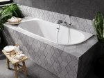 Besco Vica Slim+ wanna symetryczna 170 + syfon z przelewem chrom WAVS170S+