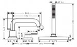 Tecturis S 3-otworowa, jednouchwytowa bateria na brzeg wanny z sBox, element zewnętrzny Chrom 73447000