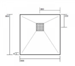 Kerasan H2.5 Brodzik prostokątny 80x80 cm, biały 703030
