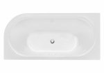 Besco Avita A-line wanna wolnostojąca 150 P + syfon klik-klak gun metal z przelewem slim WAA150APGS