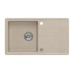 Quadron TONY 111 GraniteQ zlewozmywak granitowy river sand (beż) 1-komorowy z/o (78x45x18,5), z syfonem i zaślepką stal szlachetna HTO7845BEK