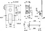 KFA LOGON BLACK ZESTAW WANNOWY PODTYNKOWY Z BATERIĄ 3-FUNKCYJNĄ 513940181