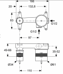 Ideal Standard Element podtynkowy do baterii ściennej A5948NU