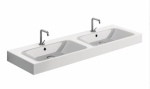 Kerasan 353659 CENTO umywalka 140X45 dwukomorowa S/A GRIGIO MAT