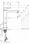 31082000 Hansgrohe Metris Jednouchwytowa bateria umywalkowa 260 do umywalek nablatowych z kompletem odpływowym z cięgłem