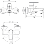 Ideal Standard Connect Air Bateria wannowa ścienna złoto szczotkowane połysk A7033A2