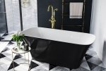 Besco Assos S-Line Matt B&W wanna wolnostojąca czarny mat/biały połysk + klik-klak gun metal czyszczony od góry WMMC160AST