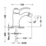 Tres Clasic Bateria bidetowa stal 24212001AC