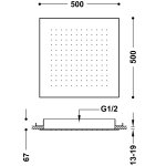 Tres DESZCZOWNICA PODTYNKOWA SUFITOWA-134951AC