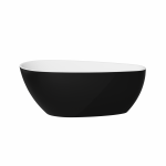 Besco Goya A-line B&W wanna wolnostojąca czarno/biała 170 + maskownica syfonu z przelewem gun metal WAS170GBGR