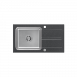 Quadron RALPH 111 Fusion GraniteQ black dotted (czarny) z komorą stalową (780x430x190) z syfonem manualnym i zaślepką FUSR7843CZ