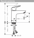 Hansgrohe Logis Jednouchwytowa bateria umywalkowa 100 z kompletem odpływowym Push-Open chrom 71107000