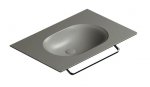 Catalano SFERA umywalka ścienna 75x50cm z kompletem mocowań ciemny szary mat 0520760032