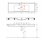 Kerasan 353559 CENTO umywalka 140X45 SOSP/z/o GRIGIO MAT