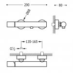 Tres Study bateria prysznicowa złoto matowe 26116701OM