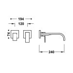 Tres CUADRO ELEMENT NAŚCIENNY DO PODTYNKOWEGO KORPUSU BATERII UMYWALKOWEJ-00630022NM