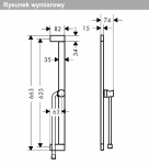 Hansgrohe Unica Drążek prysznicowy E Puro 65 cm z suwakiem EasySlide i wężem prysznicowym Isiflex 160cm czarny mat 24404670