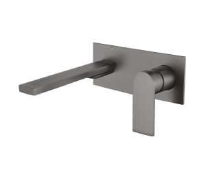 AQG Bateria umywalkowa podtynkowa Alpha One z wylewką SQ, Gun Metal 01ALC170GM
