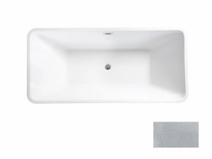 Besco Evita Glam wanna wolnostojąca 160 Grafitowa + maskownica syfonu z przelewem gun metal WA160EGG