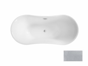 Besco Amber Glam wanna wolnostojąca 170 Złota + maskownica syfonu z przelewem biała WA170AZB