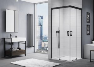 Sanswiss Cadura Black Line kabina czarna narożna 75x75cm CAE2G0750607+CAE2D0750607 Sprawdź atrakcyjne rabaty!