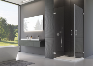 Ronal Sanswiss wejście narożne jednoczęściowe 40-100x200 cm, szkło przezroczyste, profile chrom PUE1DSM11007