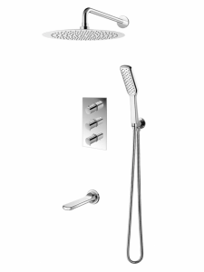 VEDO CENTO CROMO Kompletny system wannowo-natryskowy podtynkowy I TERMO deszczownica o śr. 300 mm VBC1231/30/CH/TERMO chrom