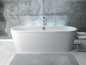 Besco Victoria wanna 160 pod zabudowę + syfon chrom z napełnieniem przez przelew WKV160WZN